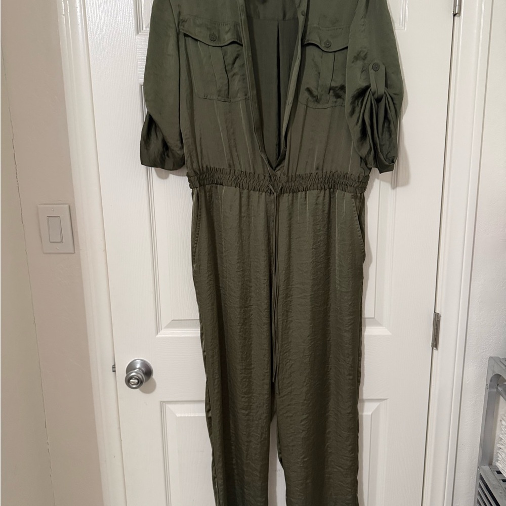 DKNY Khaki Jumpsuit with Utility Pockets